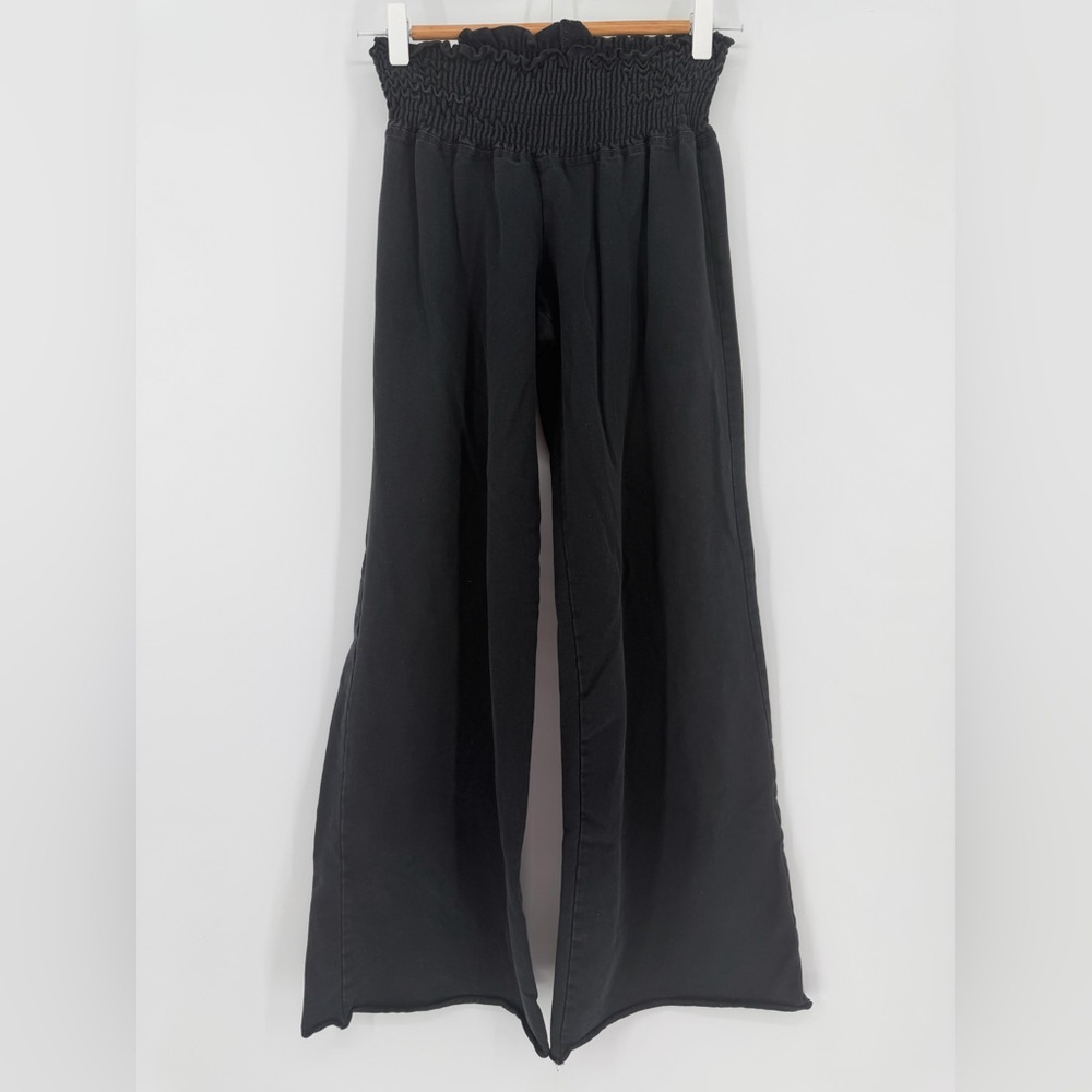 Vintage Y2K Express Black Smocked Waist Wide Leg Pants Size S